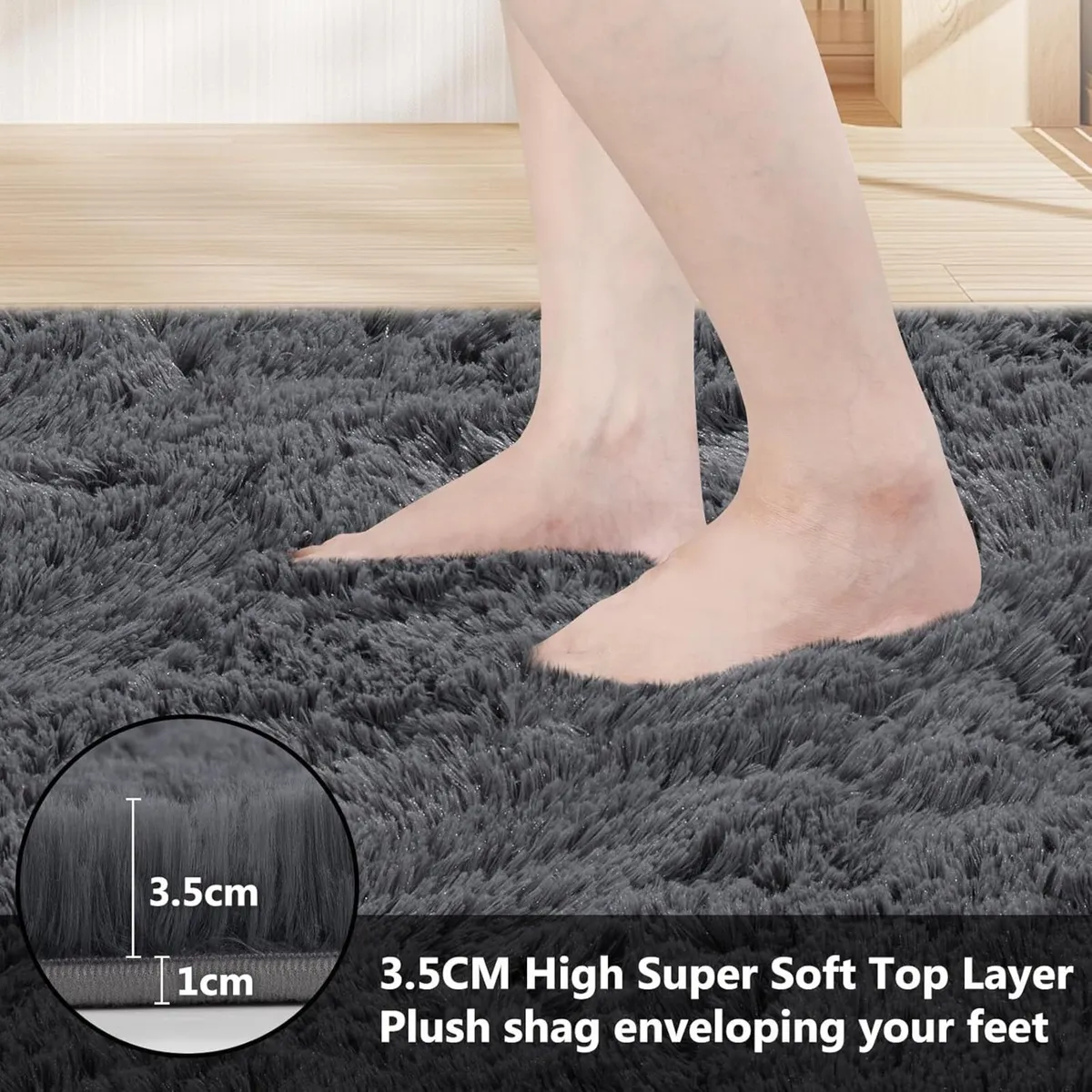 Rugs Living Room 240 x 340 cm Grey Area Rug Anti - Image 3