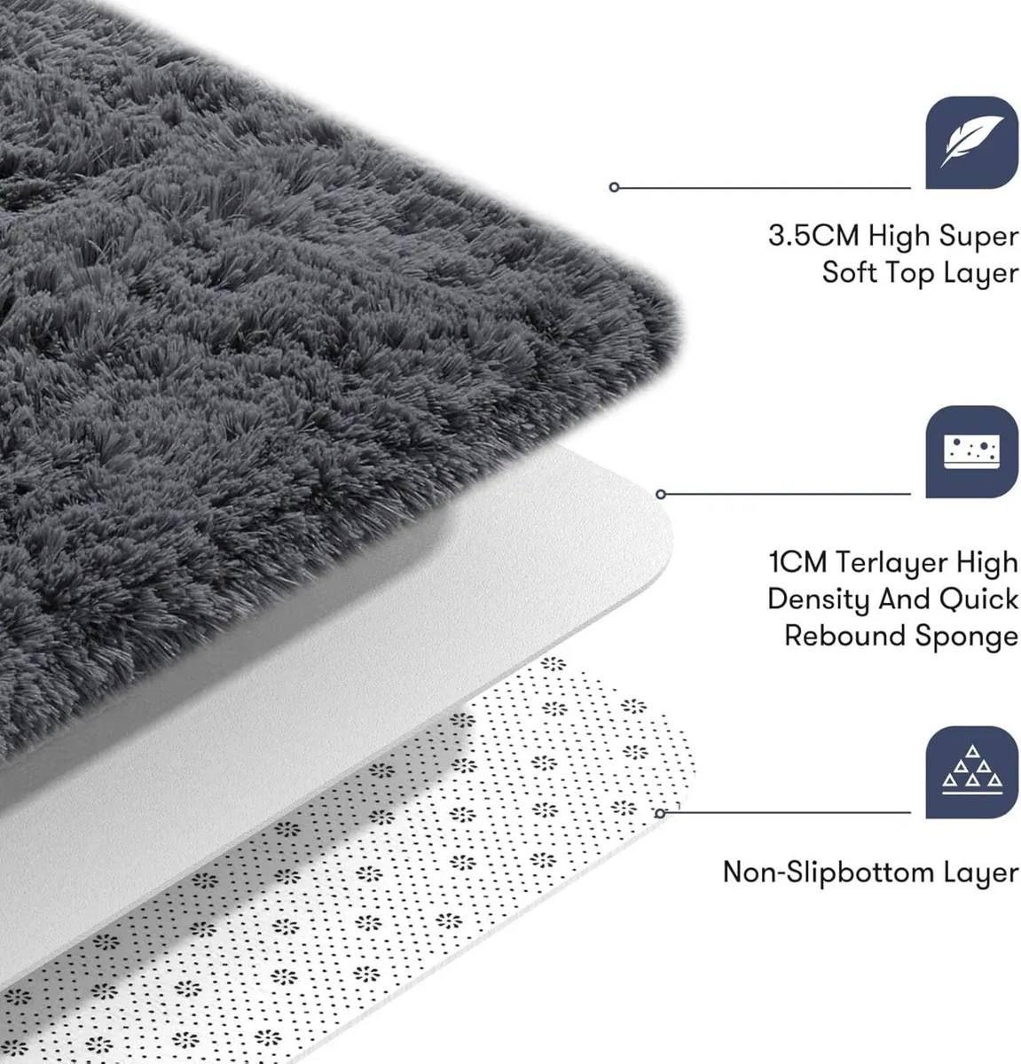 Rugs Living Room 240 x 340 cm Grey Area Rug Anti - Image 4