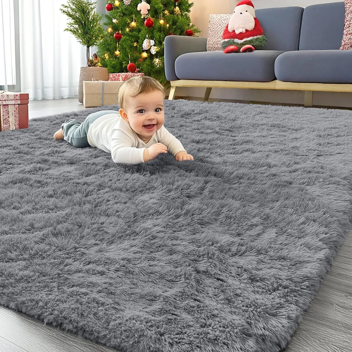 Fluffy Shaggy Rugs Living Room Large Anti Slip - Image 1