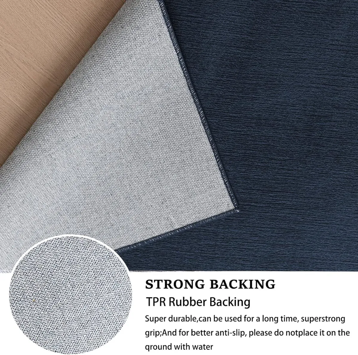 Living Room Rug Chenille Short Pile Washable - Image 3