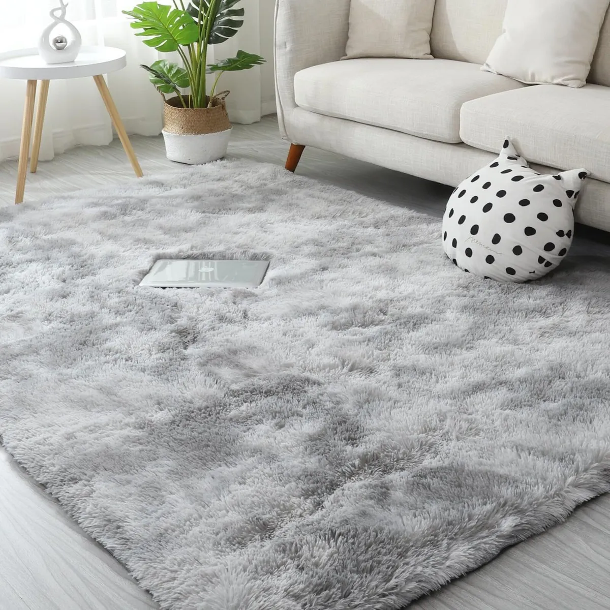Grey Rugs Living Room 200x300cm Super Soft Fluffy - Image 1