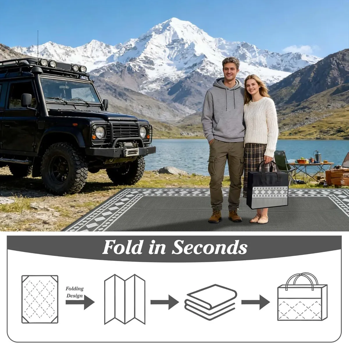 Outdoor Rugs for Patios Waterproof 245x305cm - Image 4