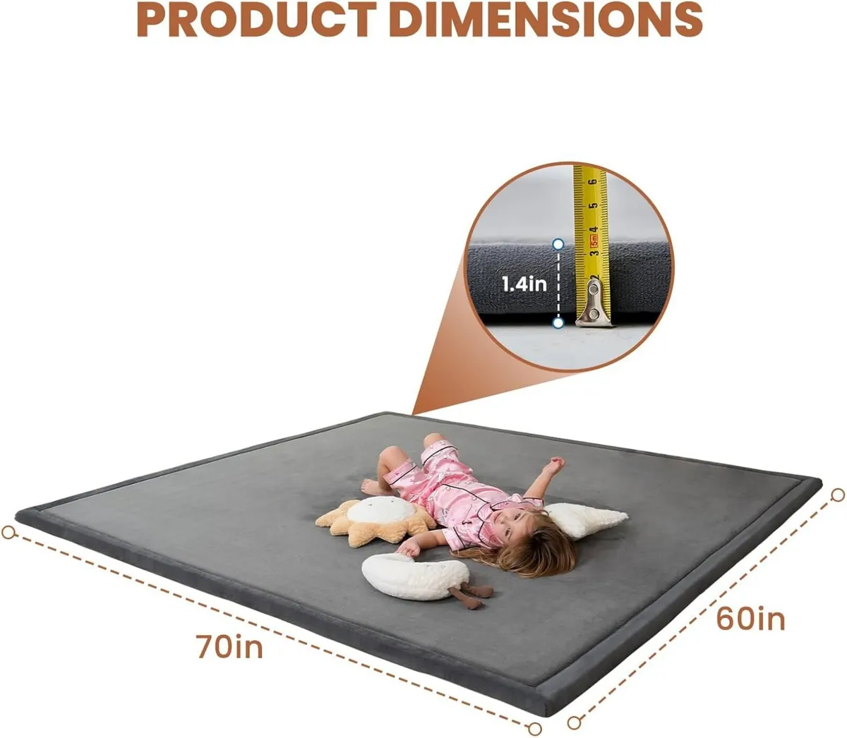 3.5cm Thick Baby Play Mat for Floor 150 x 180 cm - Image 2