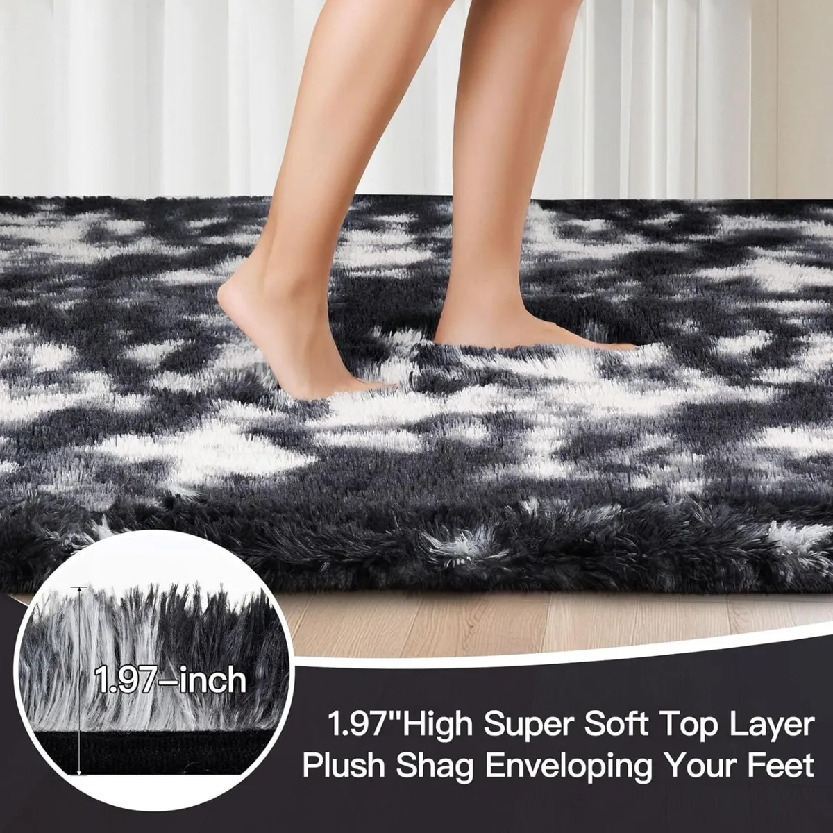 Rugs Living Room 240x340cm Grey Area for Bedroom - Image 2