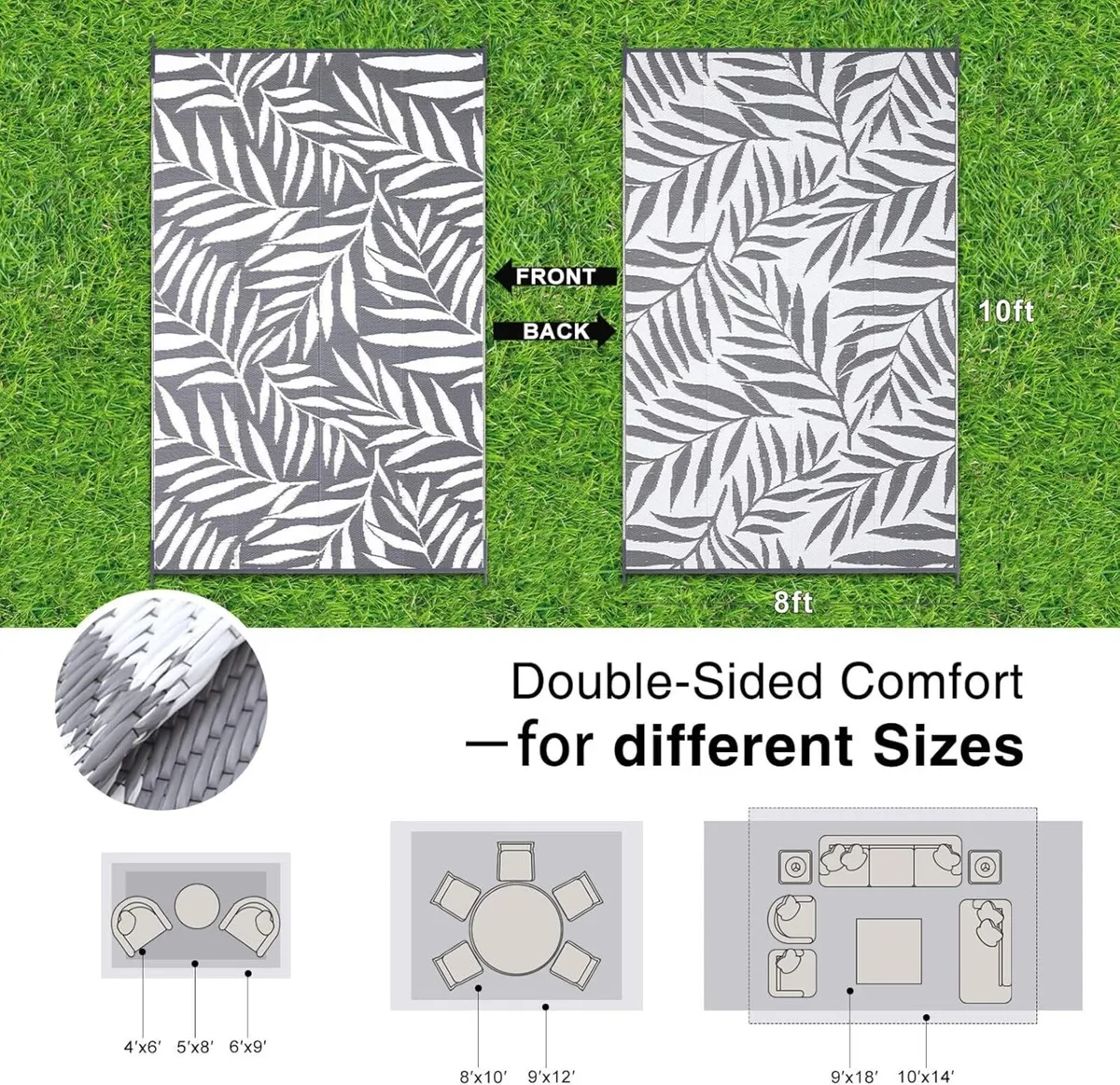 Outdoor Rug Waterproof Large Garden Rugs UV-Resist - Image 2