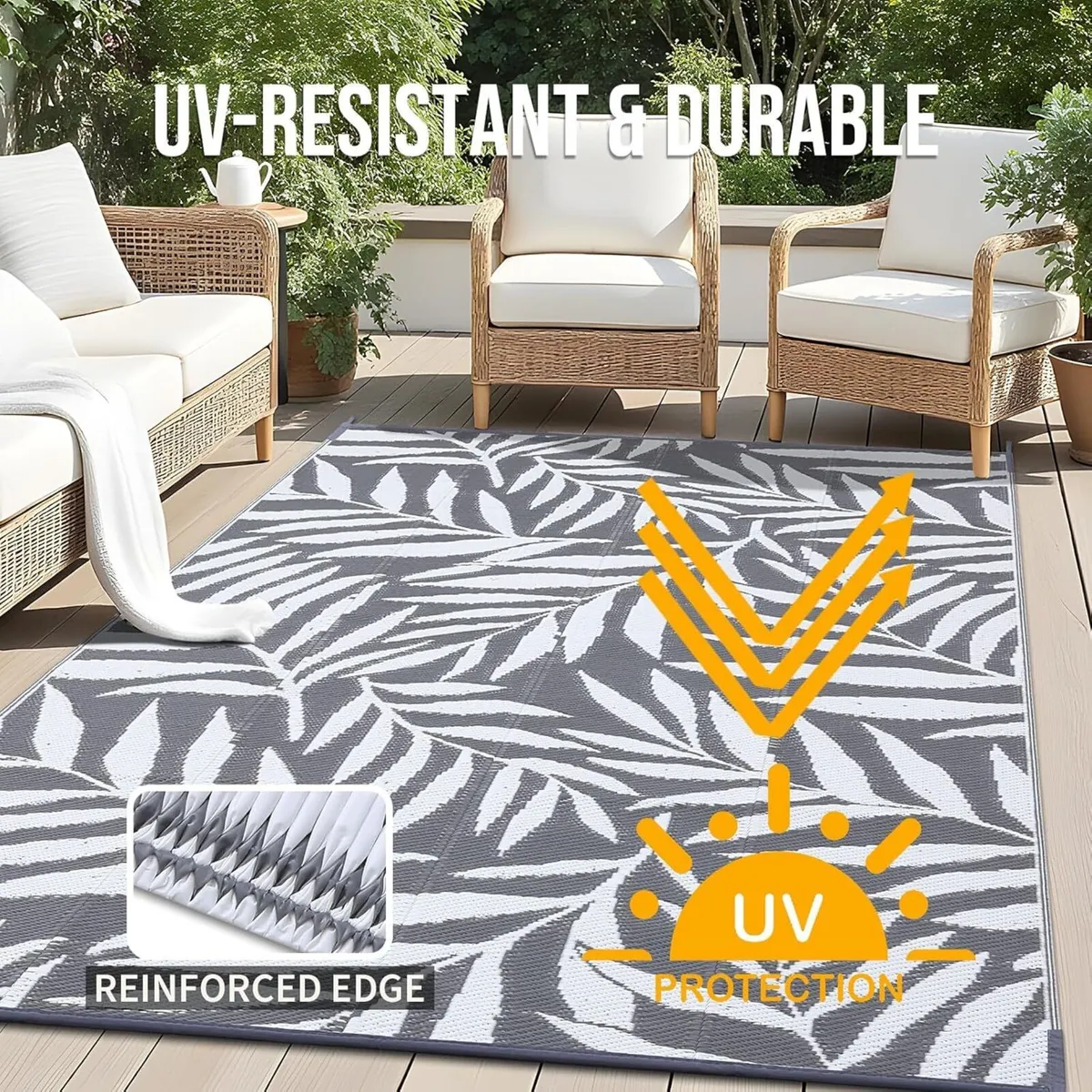 Outdoor Rug Waterproof Large Garden Rugs UV-Resist - Image 4