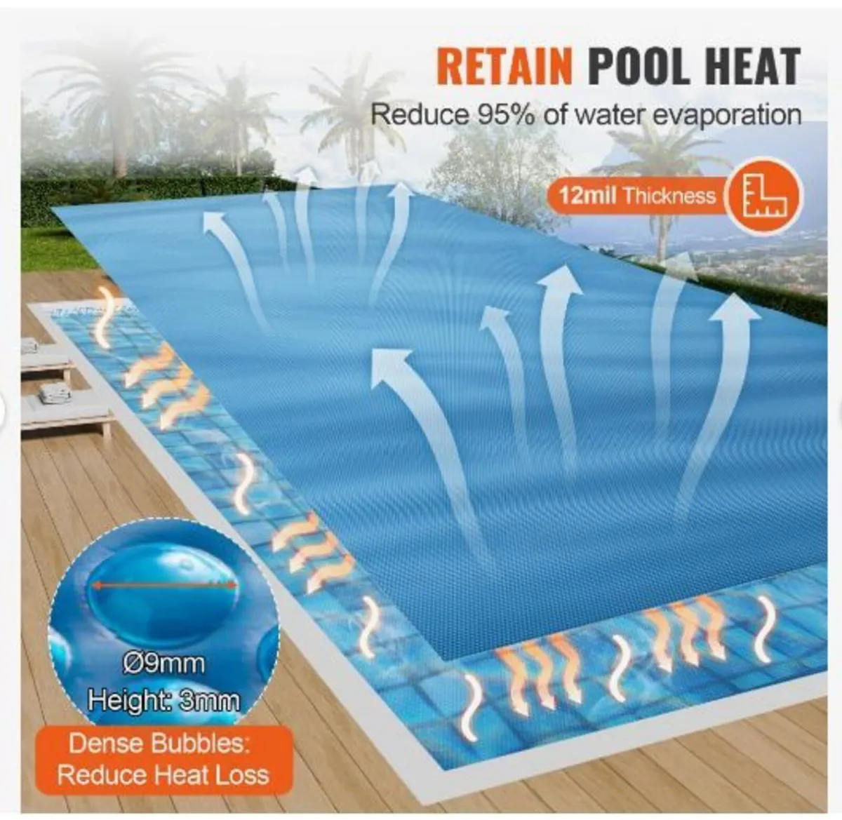 Solar Pool Cover, 24 x 12 ft Rectangle Solar - Image 3