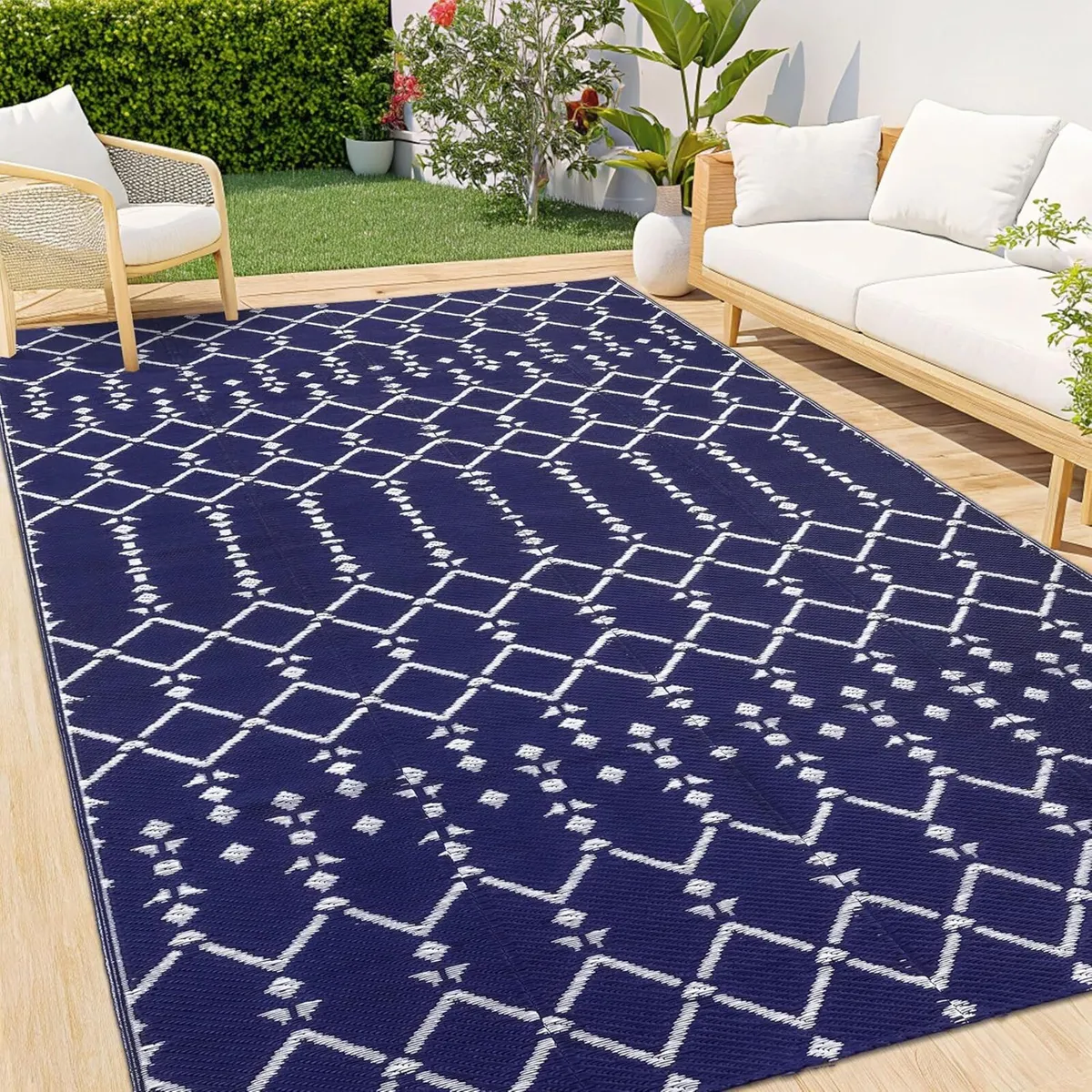 Outdoor Rug 270x360cm Waterproof Reversible - Image 1