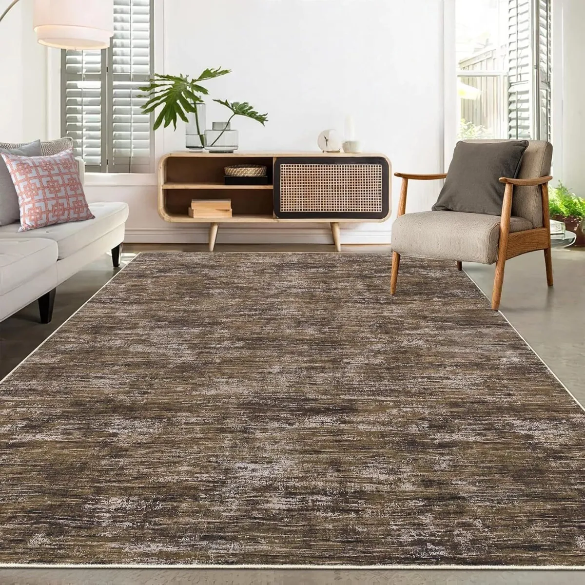 160x230 cm Modern Solid Rug Living Room Washable - Image 1