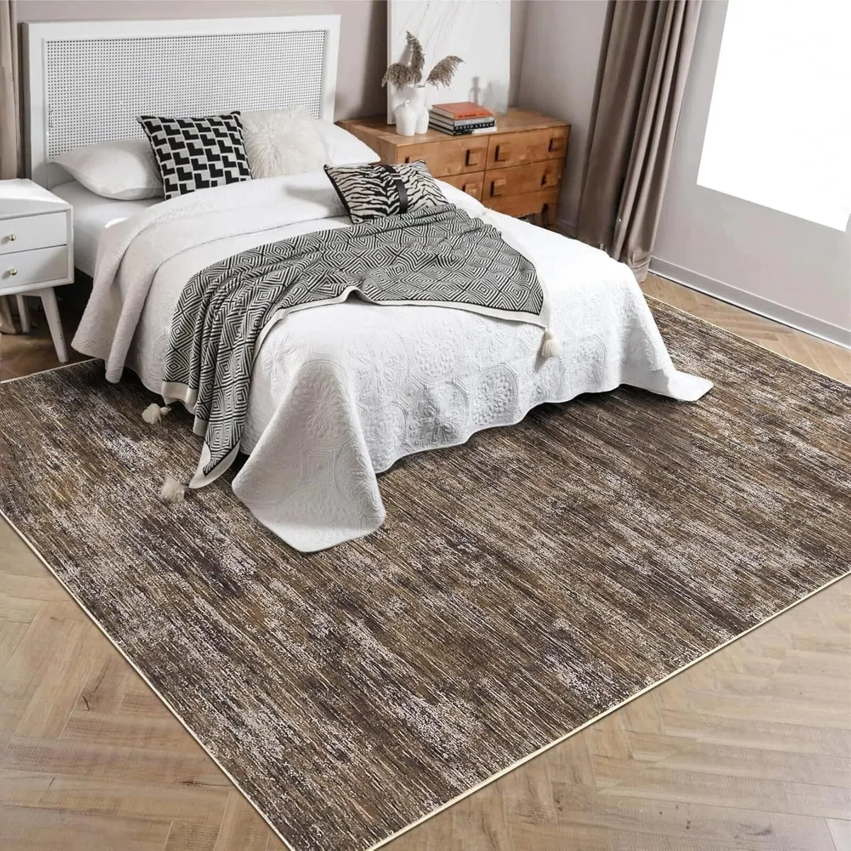 160x230 cm Modern Solid Rug Living Room Washable - Image 2