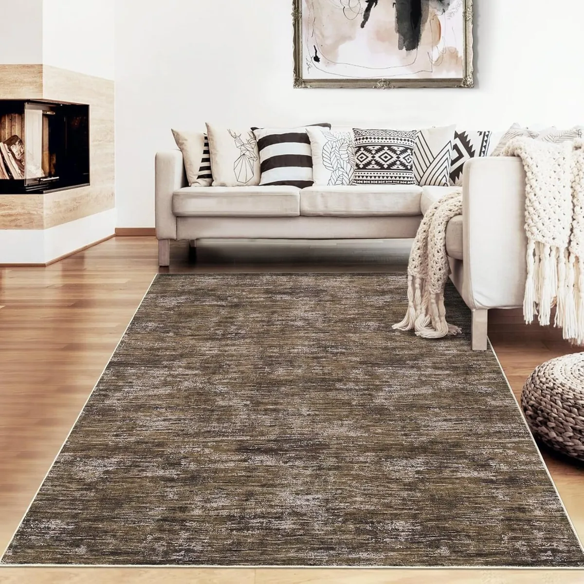 160x230 cm Modern Solid Rug Living Room Washable - Image 3