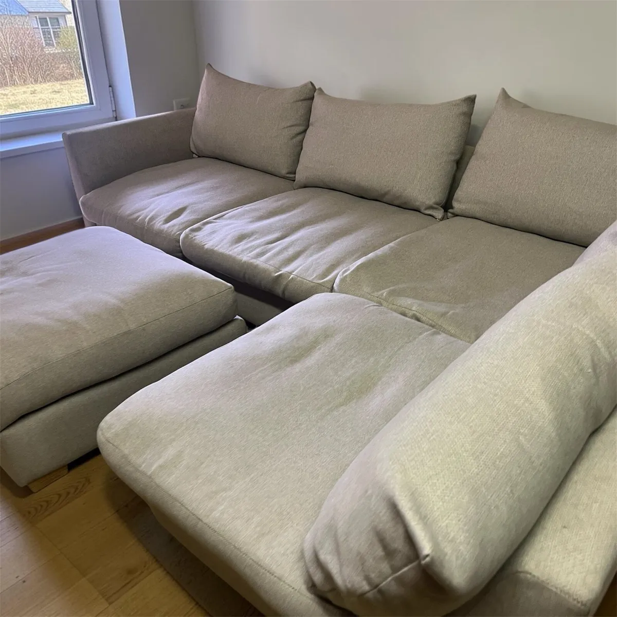 Grey corner sofa L shaped couch - Image 1