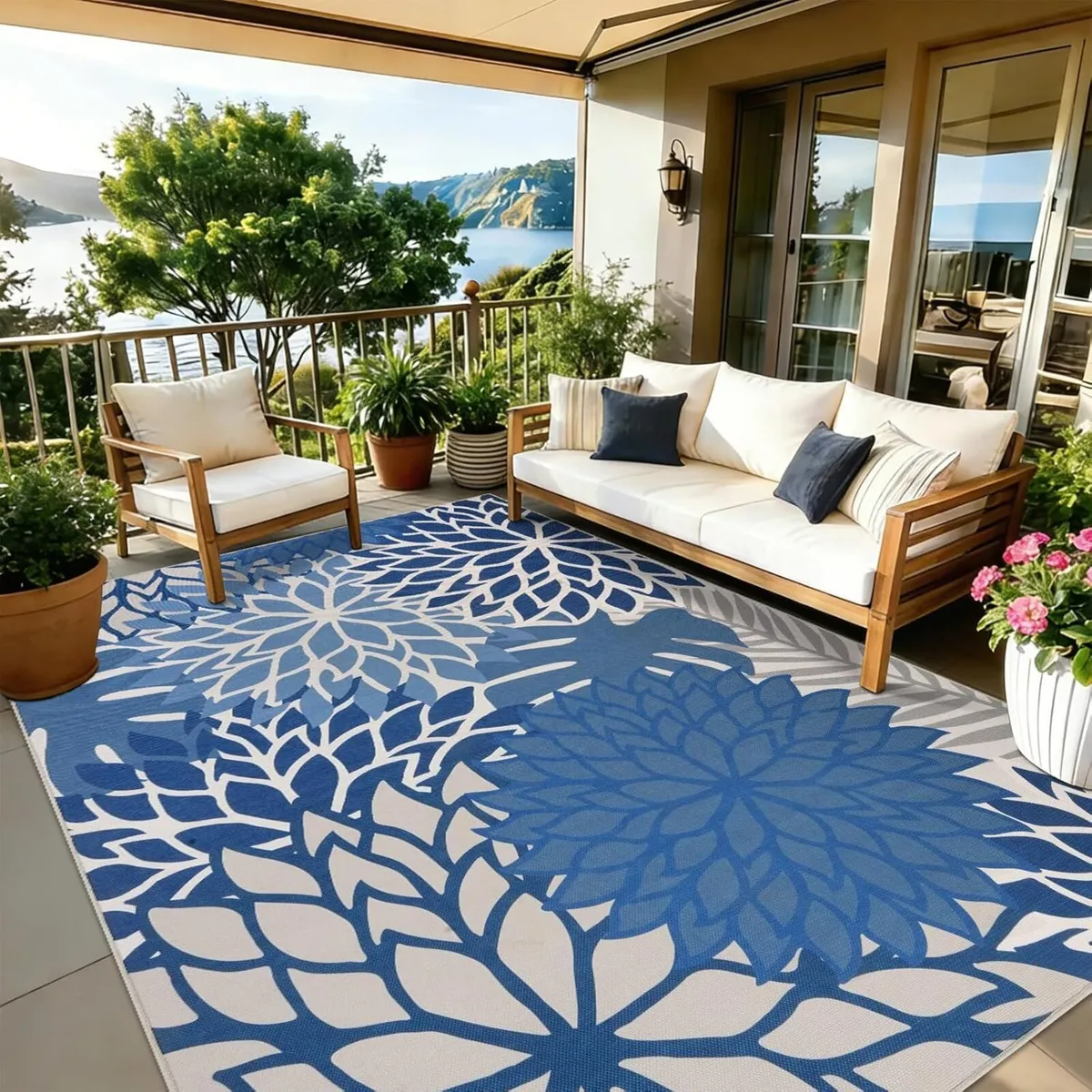 Outdoor Rug 160x230cm Jute Rugs Living Room - Image 1