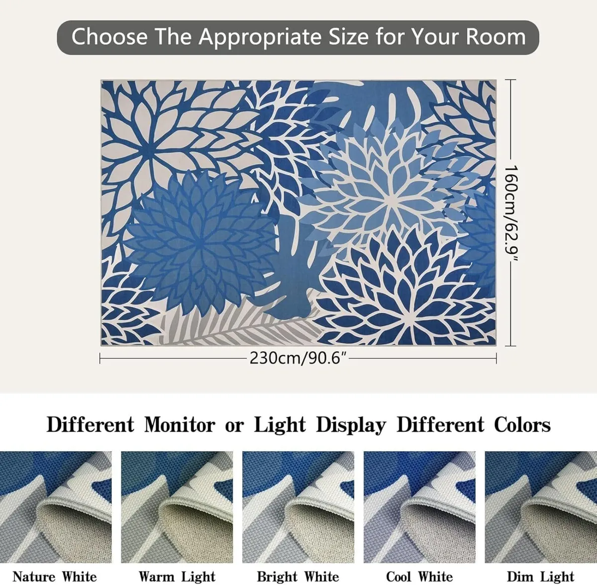 Outdoor Rug 160x230cm Jute Rugs Living Room - Image 2