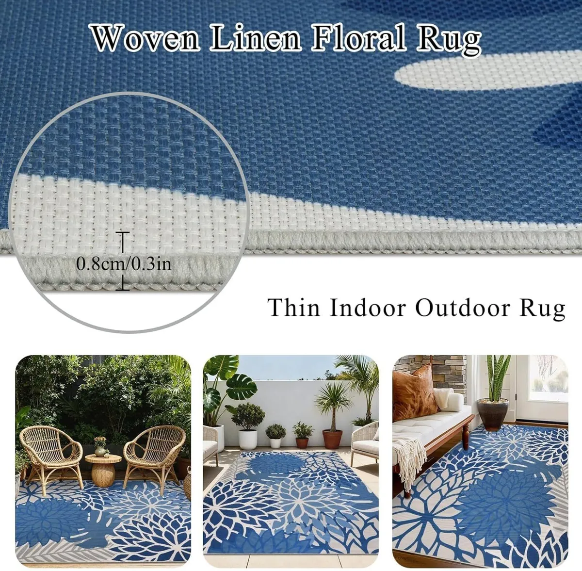 Outdoor Rug 160x230cm Jute Rugs Living Room - Image 4
