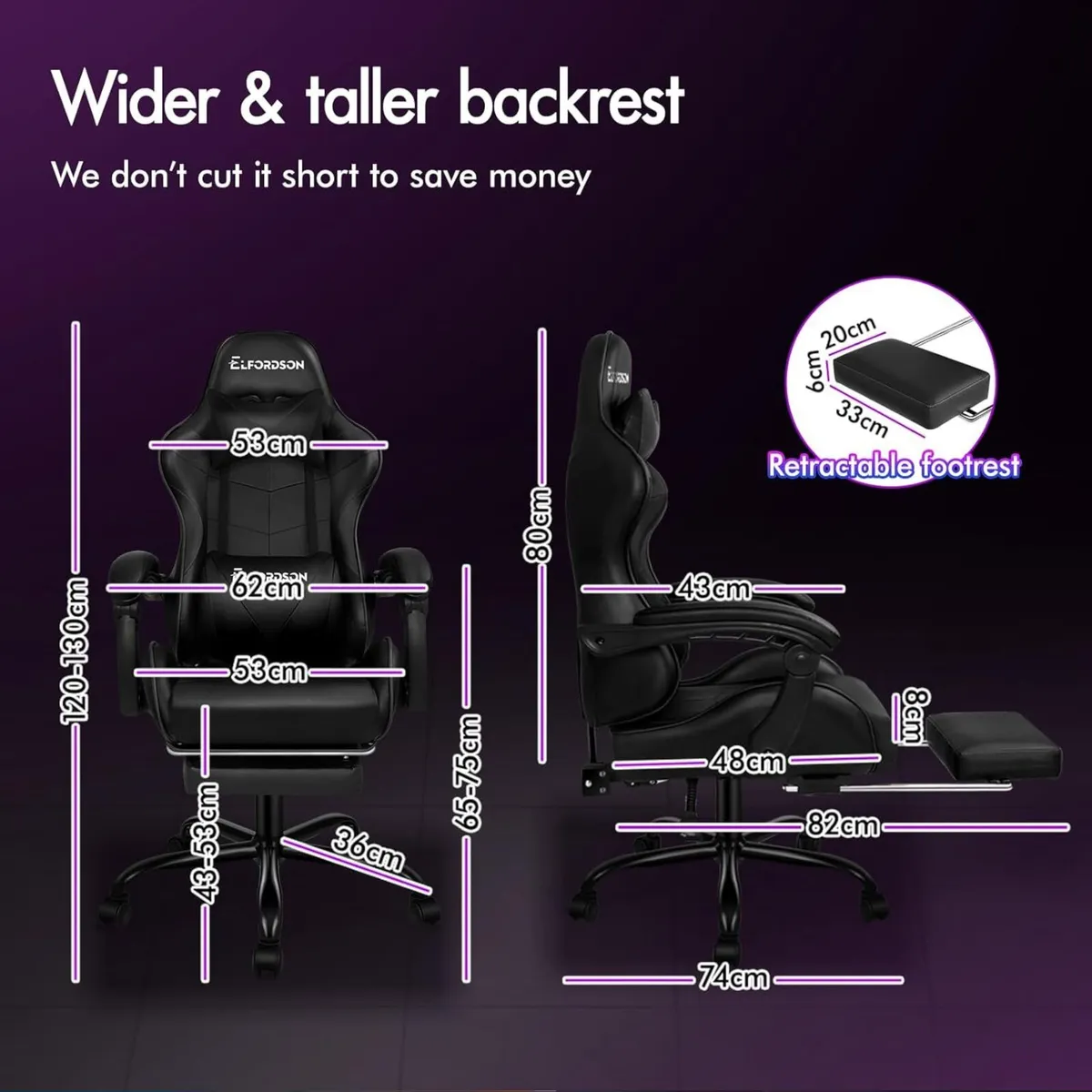 Massage Gaming Chair for Kids Adults Ergonomic - Image 2