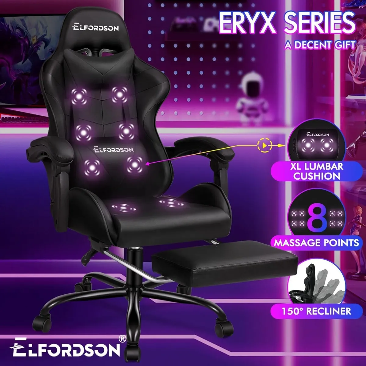 Massage Gaming Chair for Kids Adults Ergonomic - Image 3