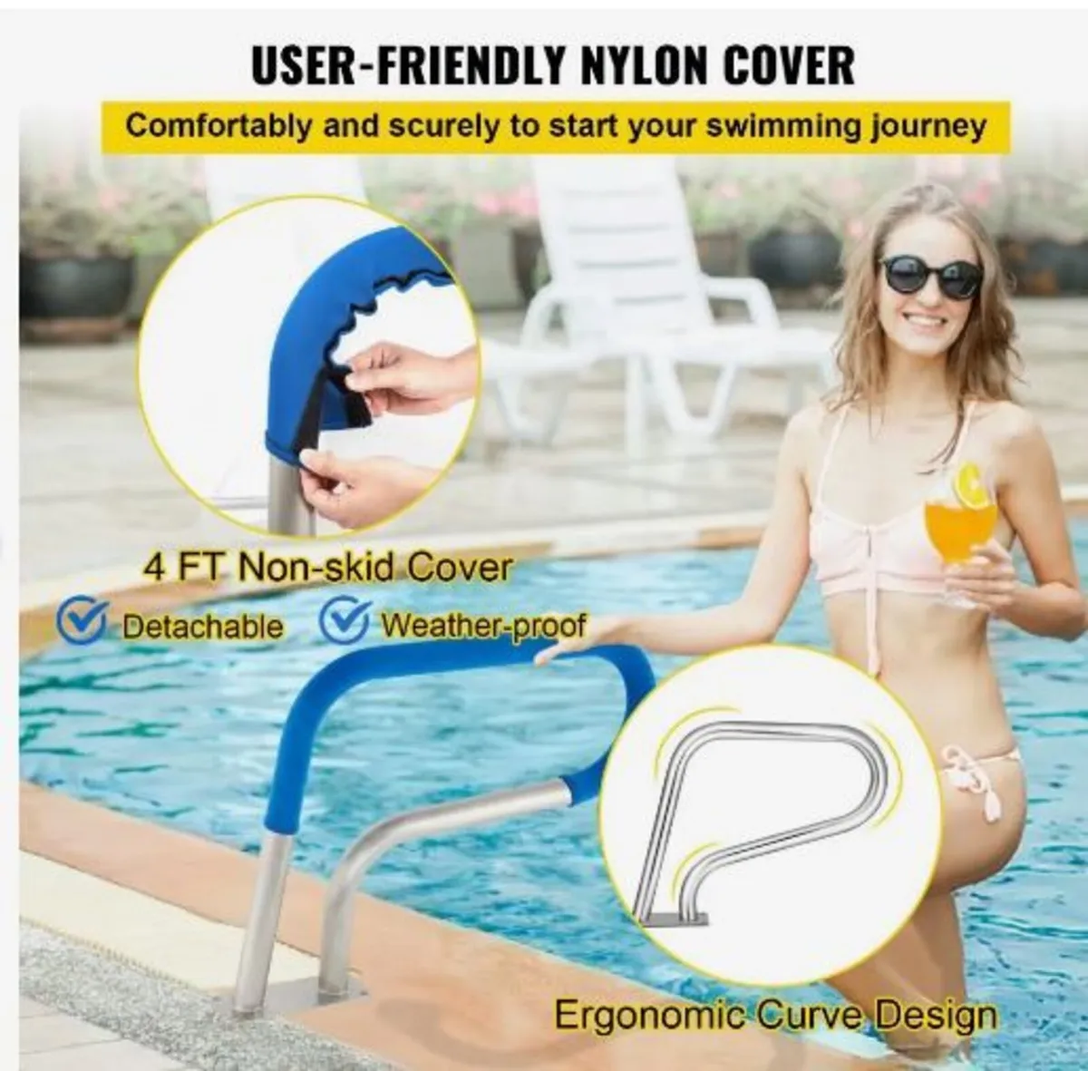 Pool Rail 30x22" Pool Railing 304 Stainless Steel - Image 3