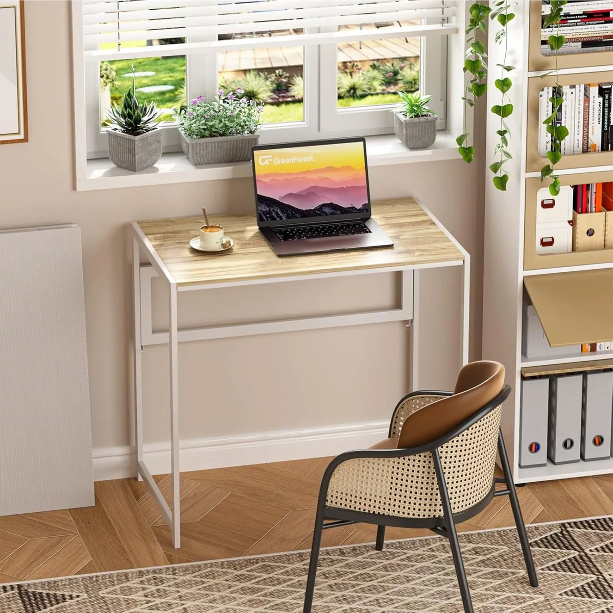 Folding Desk No Assembly Required 80cm Foldable - Image 2