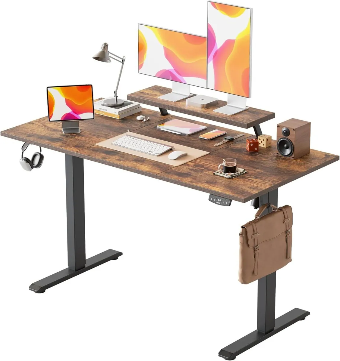 Electric Standing Desk with Movable Monitor Stand - Image 1