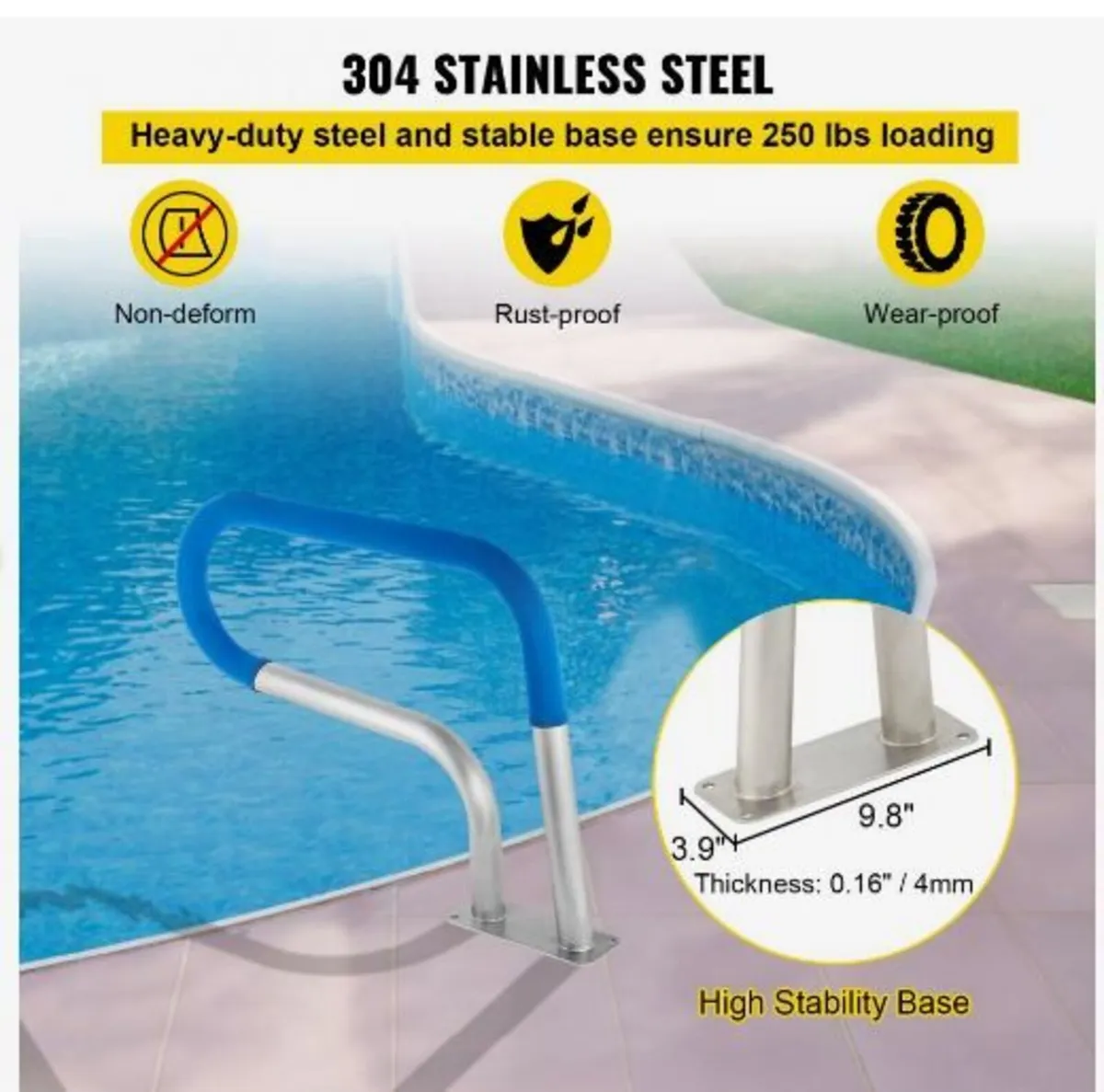 Pool Rail 30x22" Pool Railing 304 Stainless Steel - Image 4