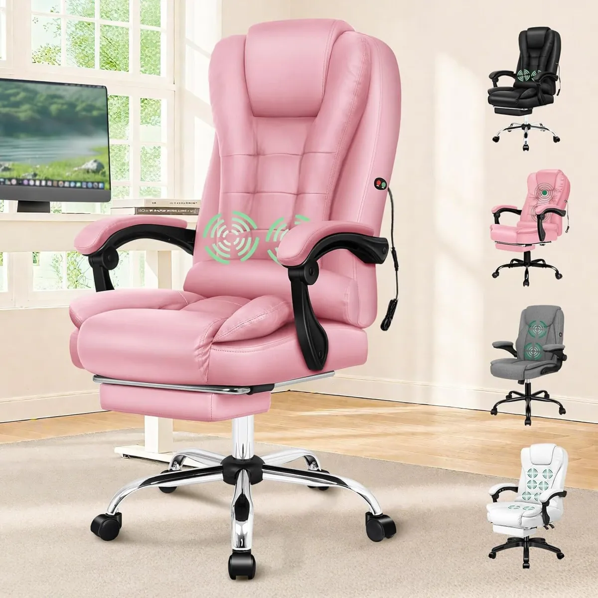 2-Point Massage Office Chair for Home PC Gaming - Image 1
