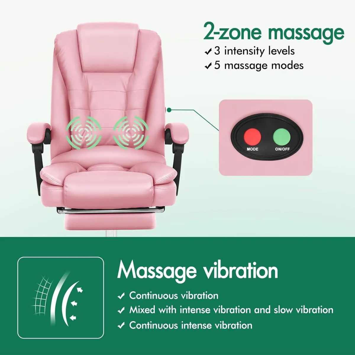 2-Point Massage Office Chair for Home PC Gaming - Image 3