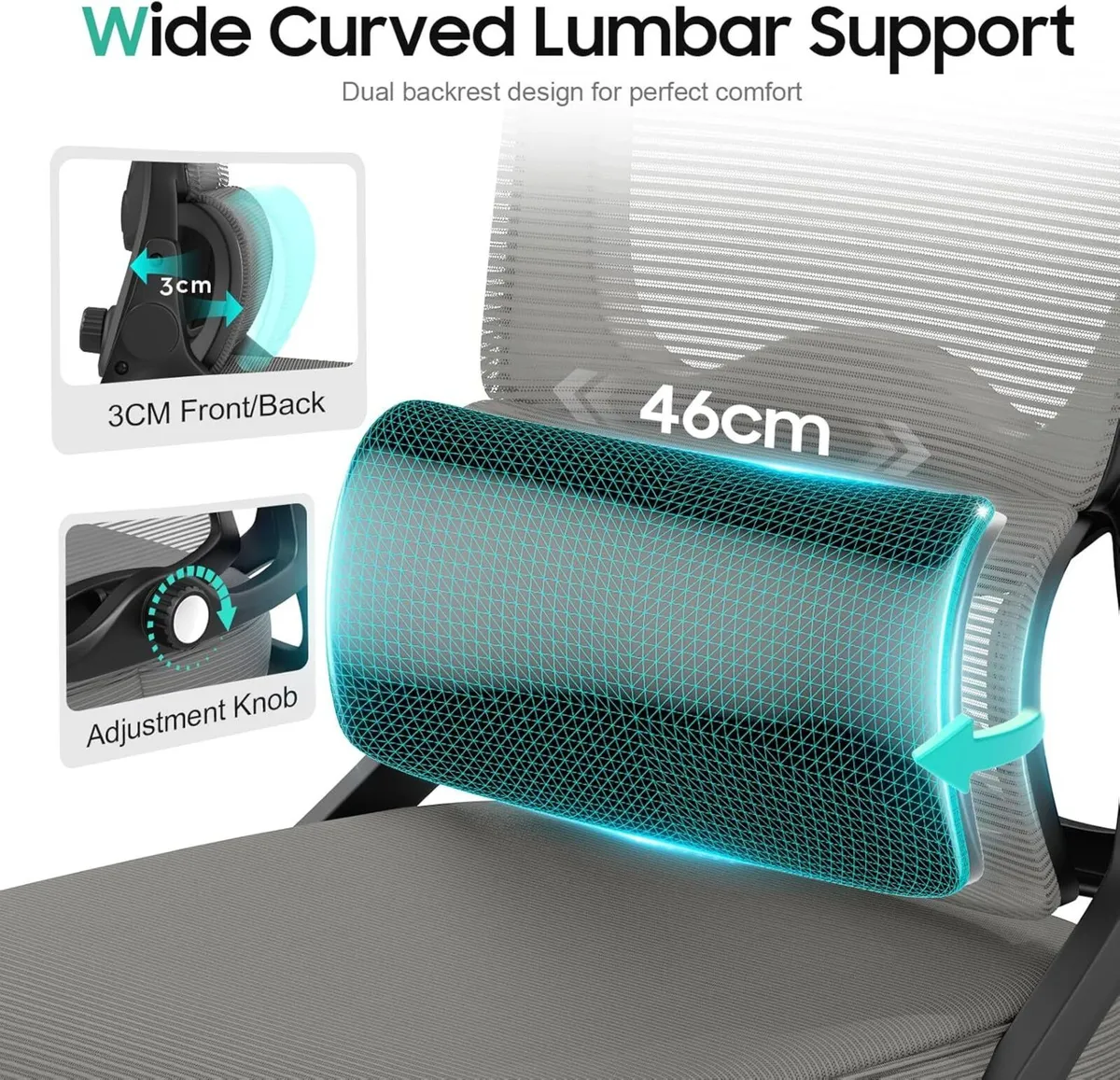 Office Chair Ergonomic Desk -Dual Backrest Design - Image 2