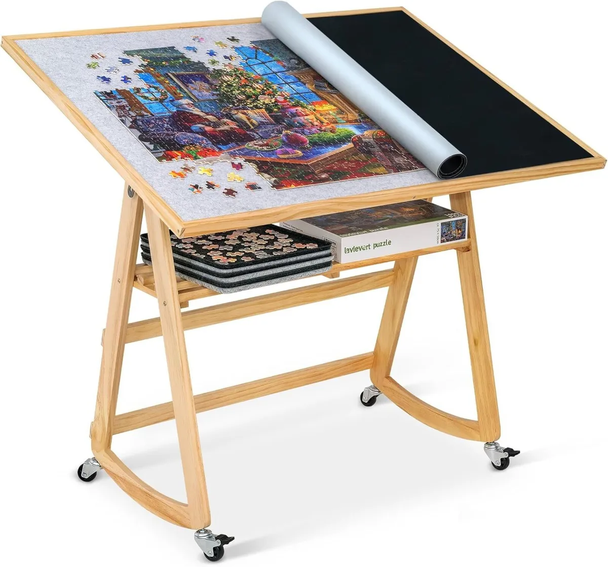 Piece Jigsaw Puzzle Table with Legs Cover - Image 1