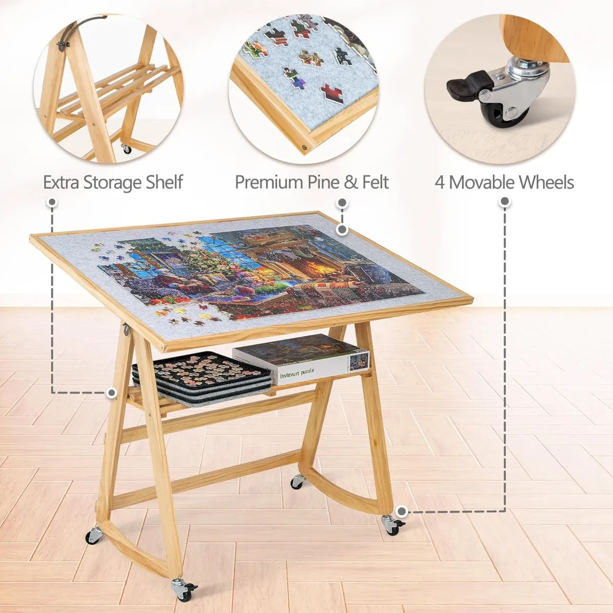 Piece Jigsaw Puzzle Table with Legs Cover - Image 3