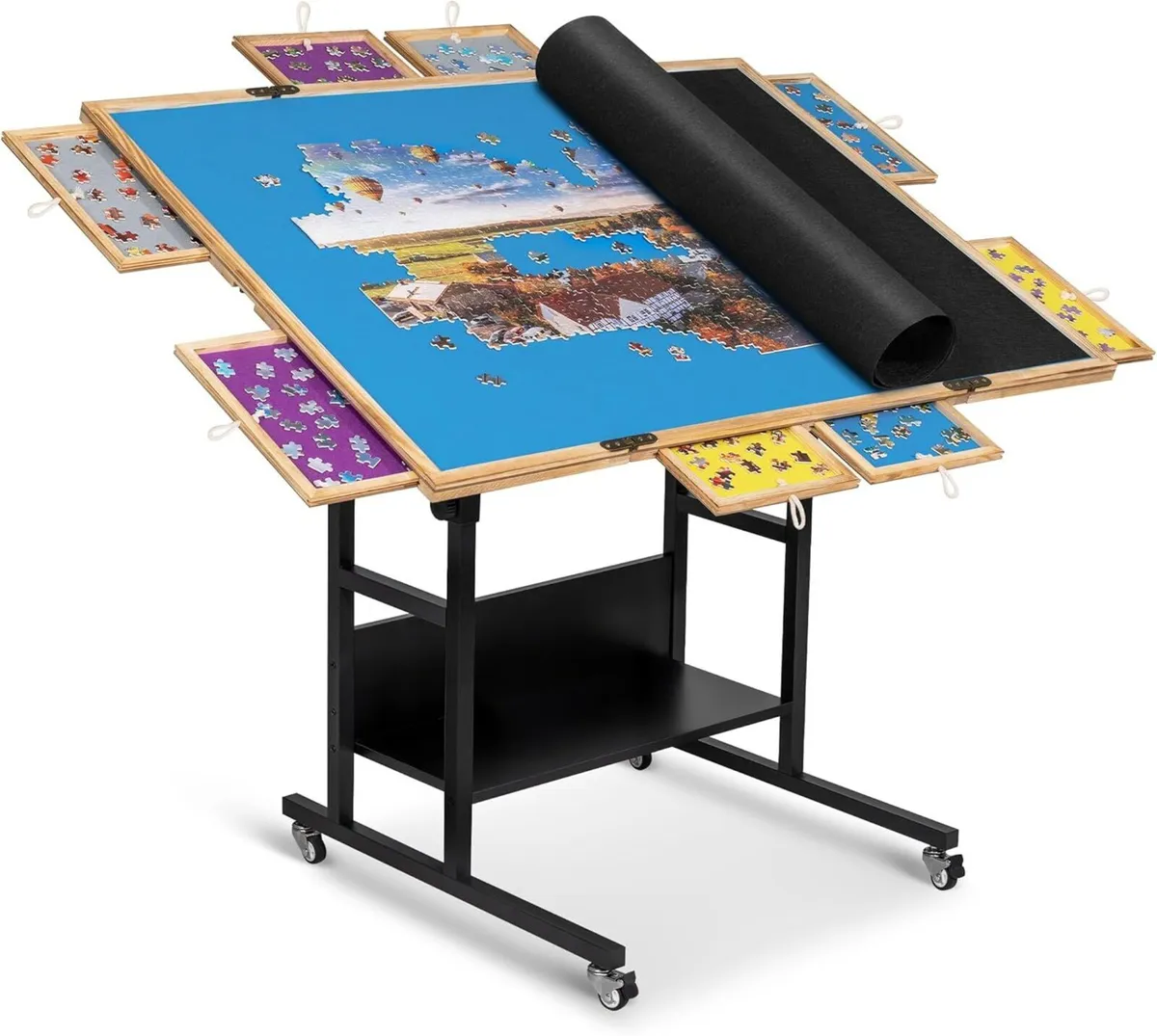 Piece 2-in-1 Tilting Rotating Jigsaw Puzzle Table - Image 1