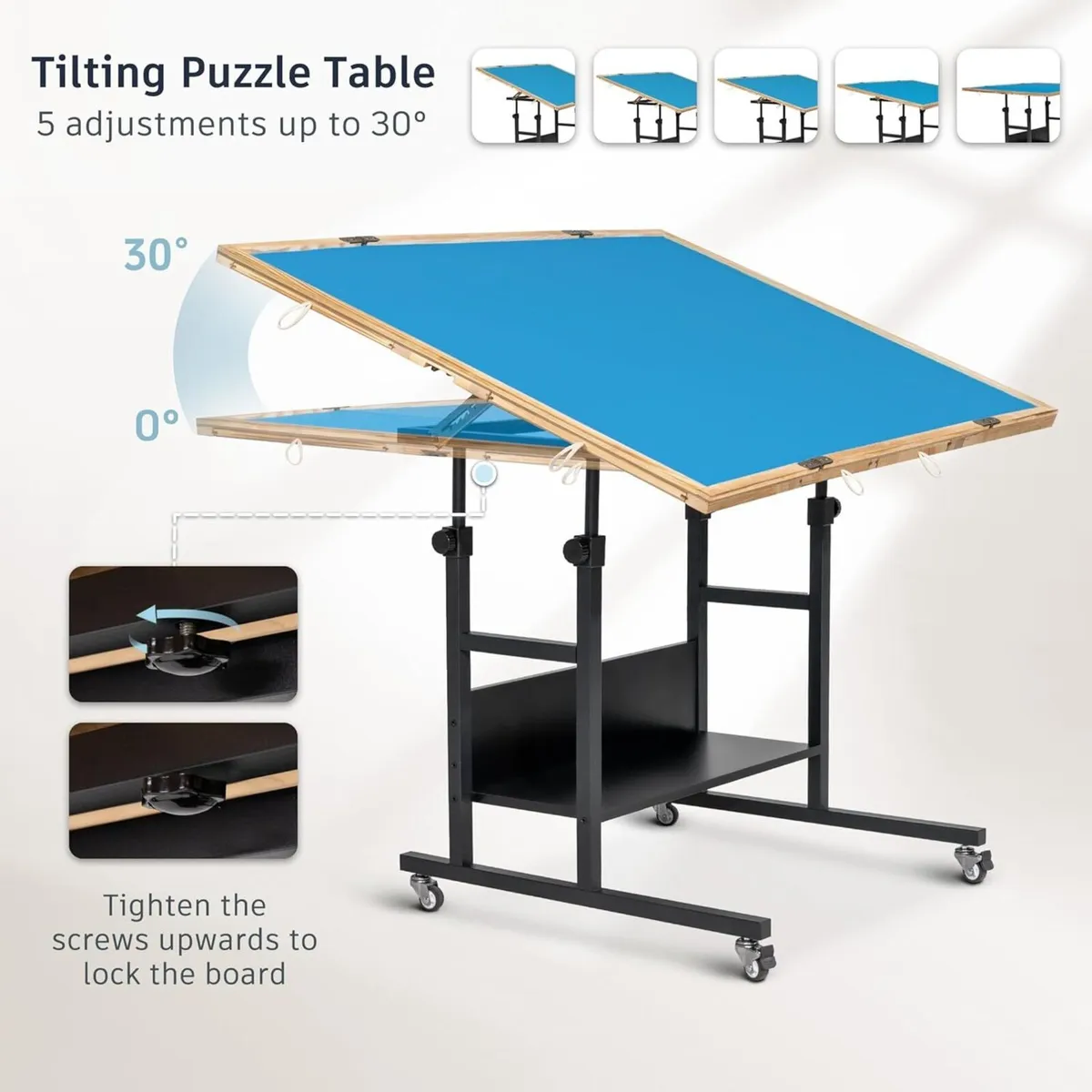 Piece 2-in-1 Tilting Rotating Jigsaw Puzzle Table - Image 4