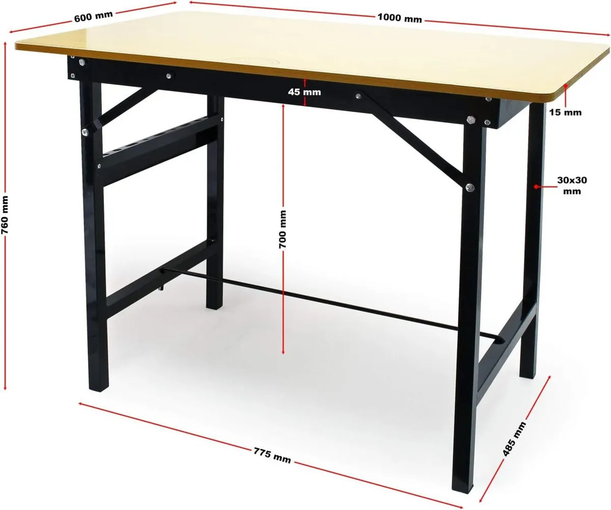 Foldable Work Table Folding Workbench Tabletop - Image 2