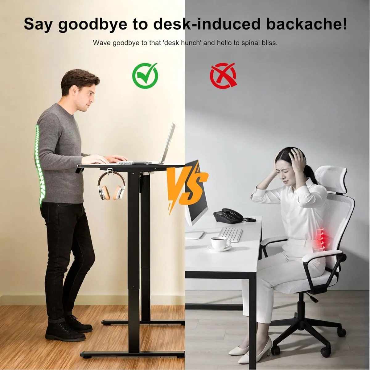 Electric Height Adjustable Standing Desk 140x60cm - Image 4