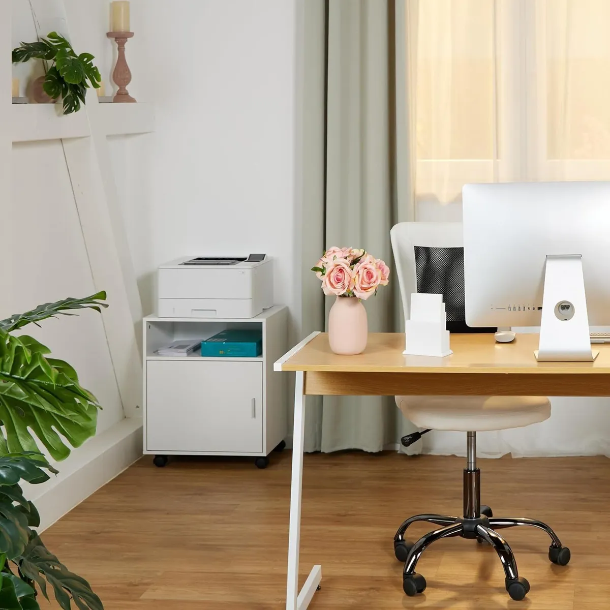 Mobile Filing Cabinet 3 Compartments Office - Image 4