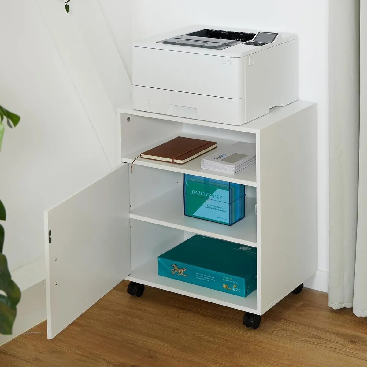 Mobile Filing Cabinet 3 Compartments Office - Image 2