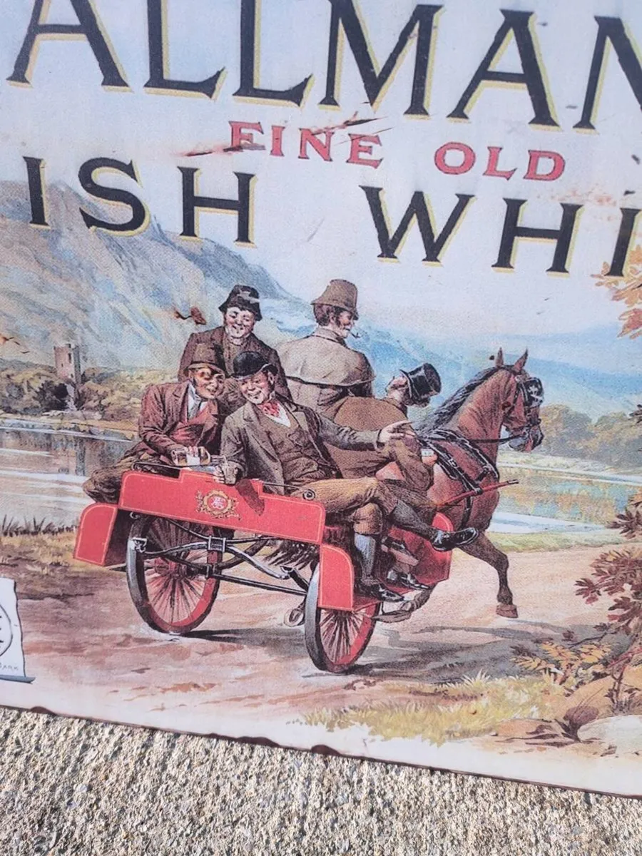 Large  allmans whiskey metal sign - Image 2