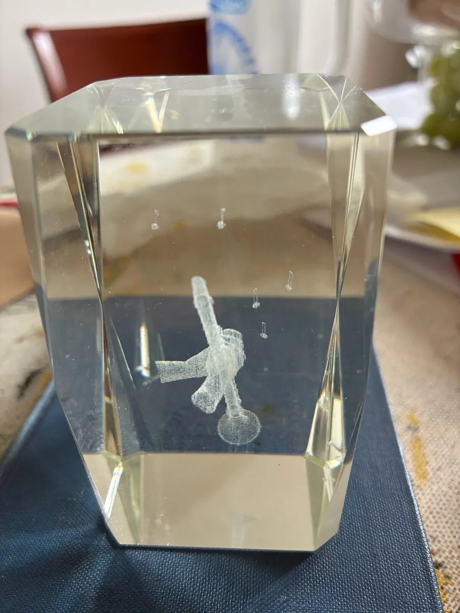 3 D Inscribed Clarinet Glass Display - Image 3