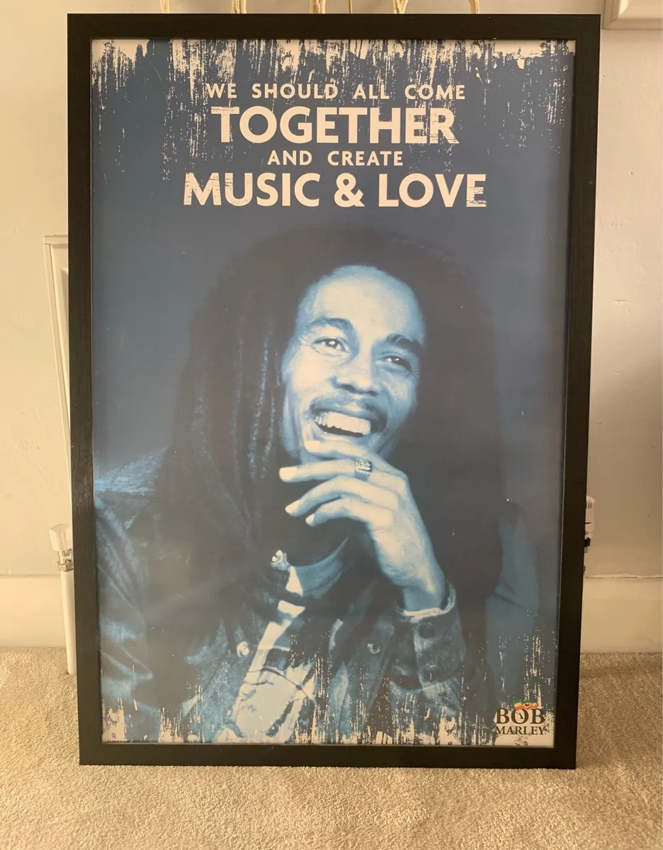 Framed bob Marley picture