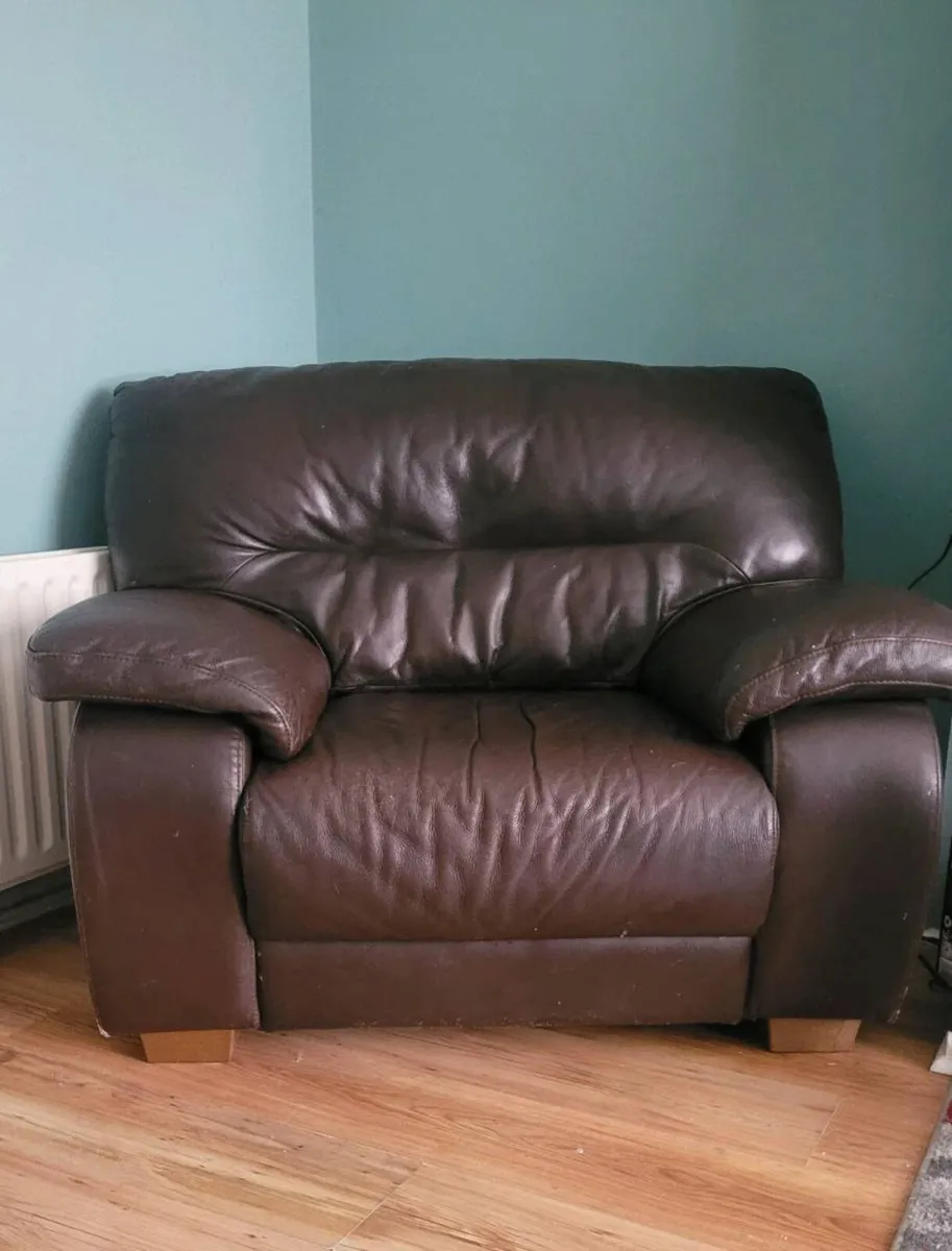 Large single leather sofa