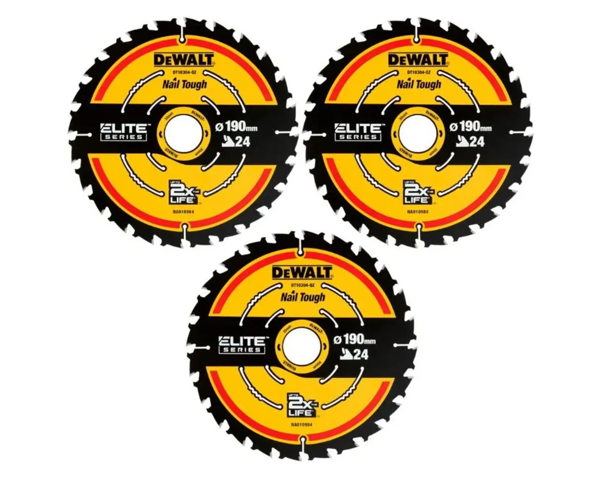 DeWalt DT10399 190mm 24T Circular Saw Blade 3pk - Image 1