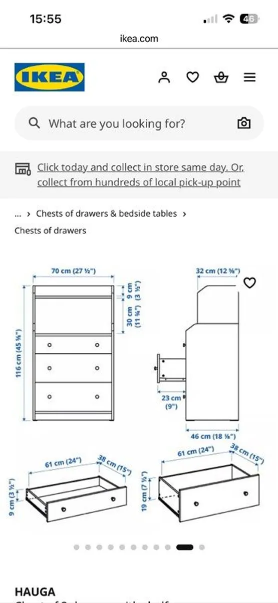 chest of drawers Ikea hauga - Image 2