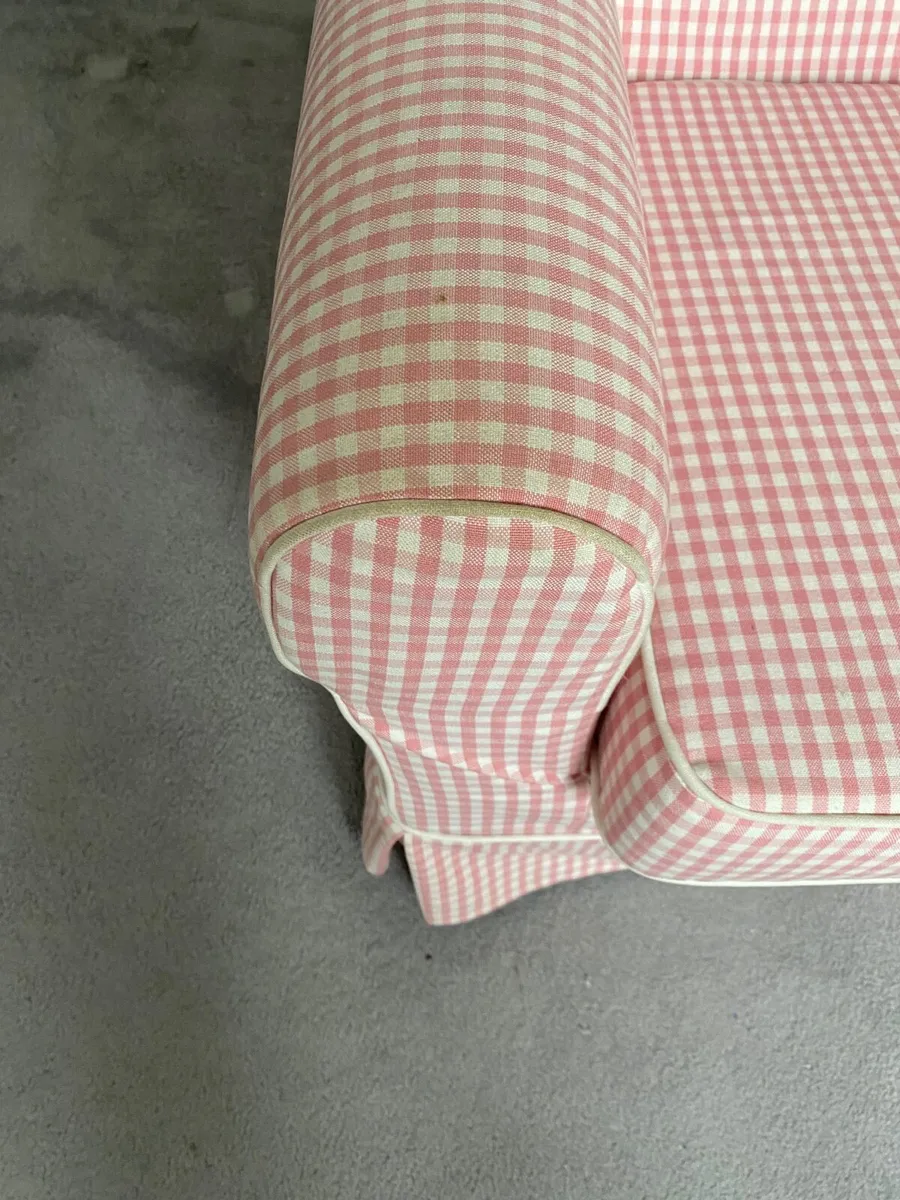 Pink Gingham bedroom Armchair - Image 3