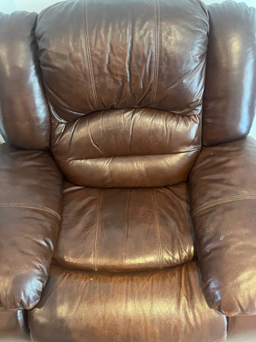 2 brown Leather recliner chair - Image 3