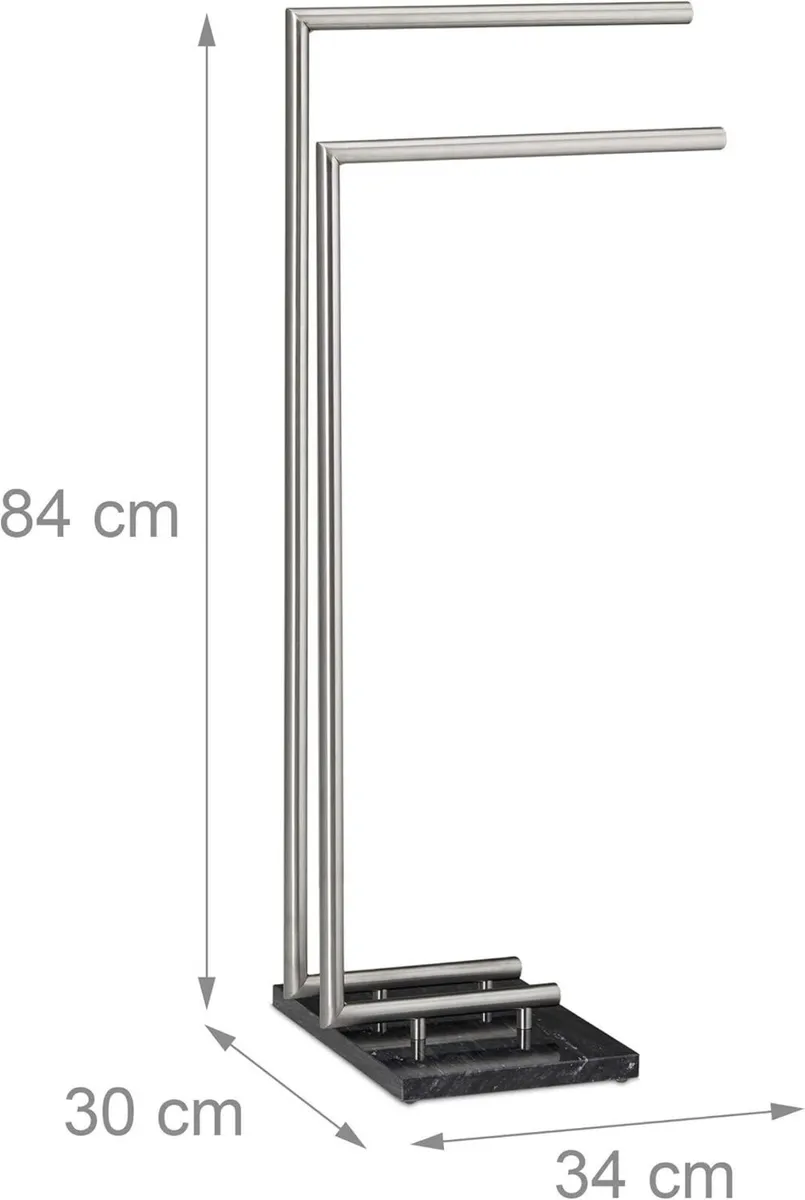 PIERRE Towel Holder Freestanding Rail Marble Base - Image 3