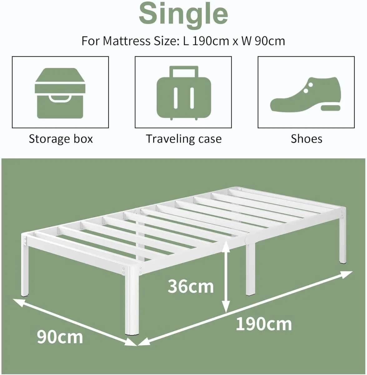 Lutown Teen 3ft Single Bed Frame with Rounded - Image 2