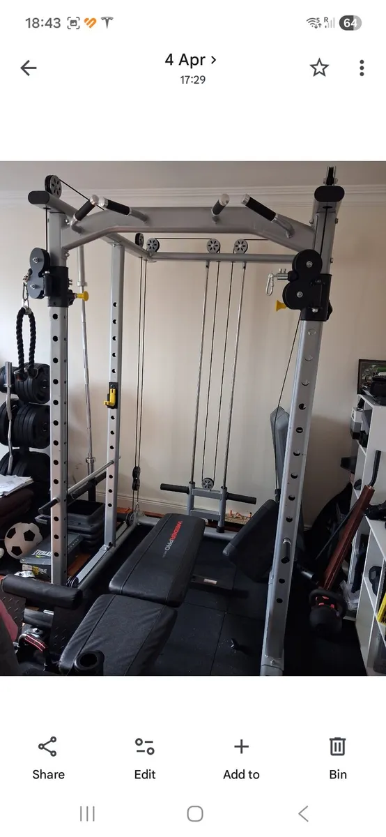 Multi-gym Squat rack with pulley system and bench - Image 1