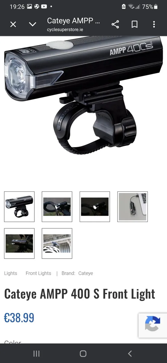 Cateye ampp 400s front light new - Image 1
