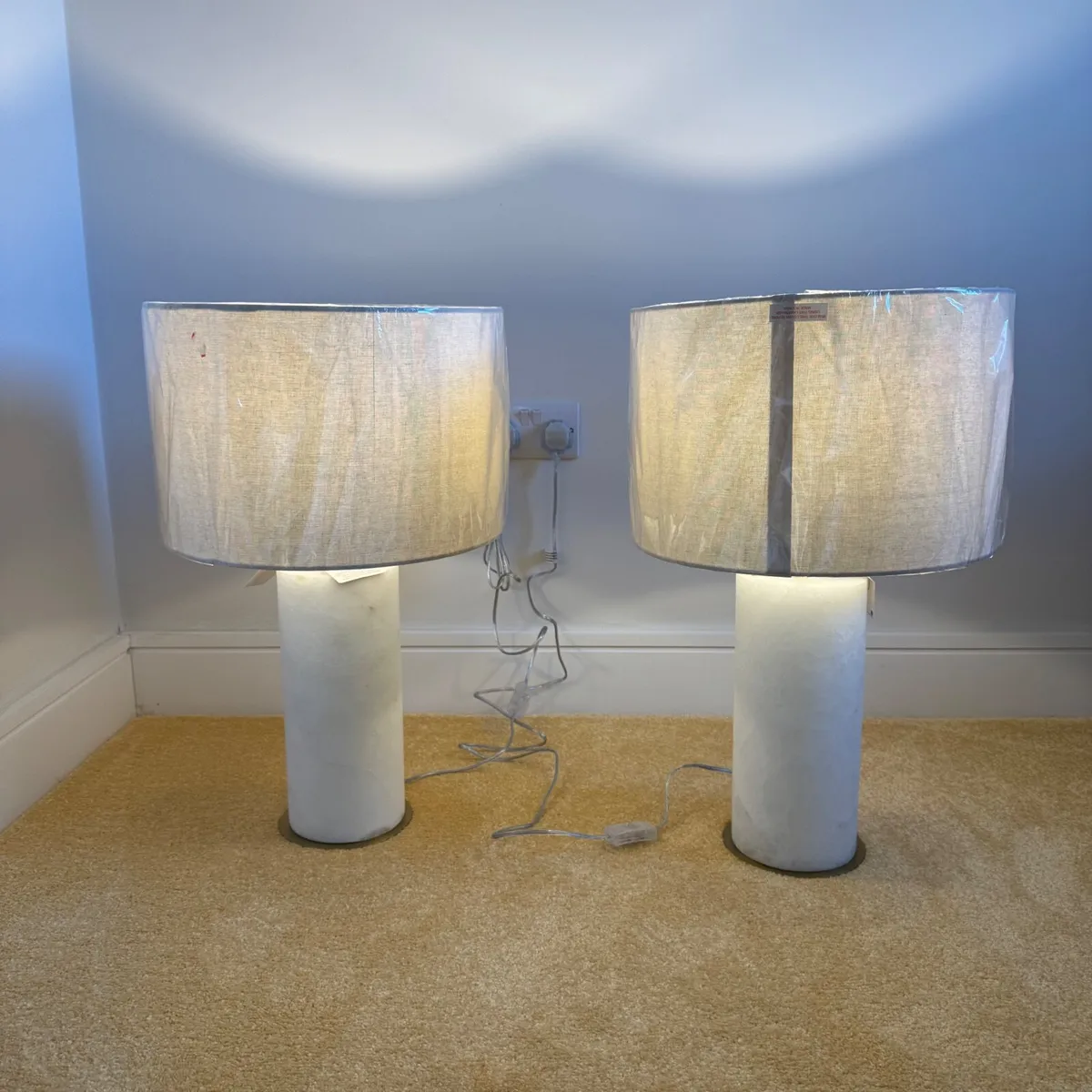 Francis Brennan Dunnes Stores Albaster Table Lamps - Image 1
