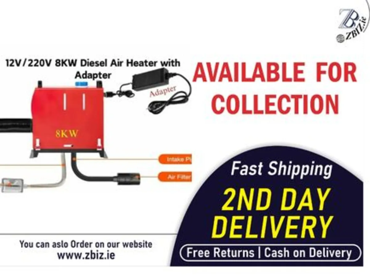 5/8KW 12V Diesel Air Heater With Adapter - Image 1
